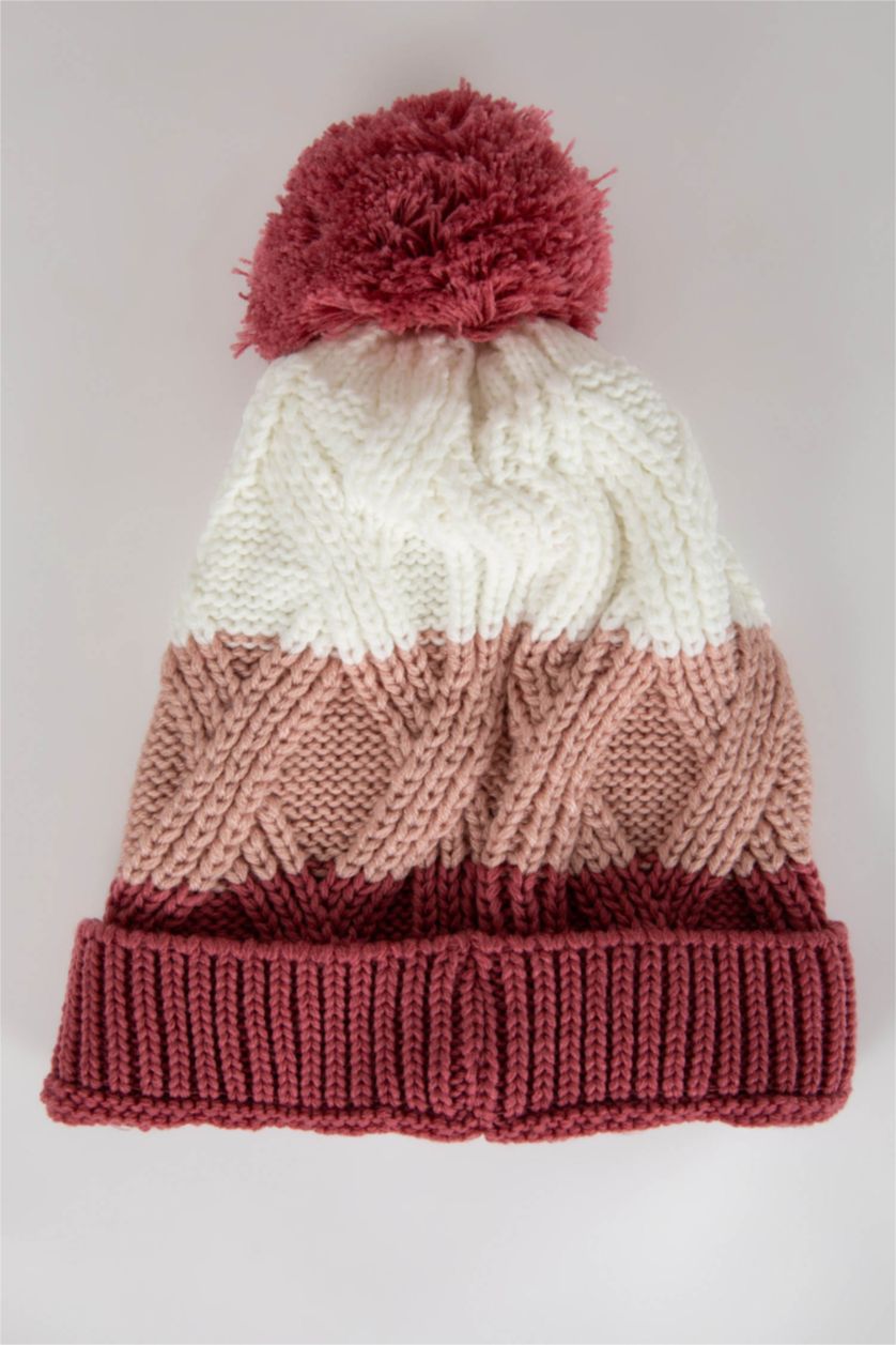 طفلة صغيرة زهري قبعة بيريه بناتي تريكو