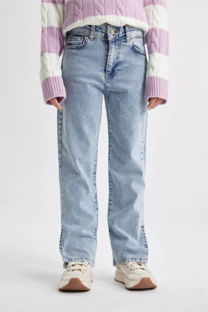 GIRLS & TEENS Dark Blue Girl Straight Fit Trousers