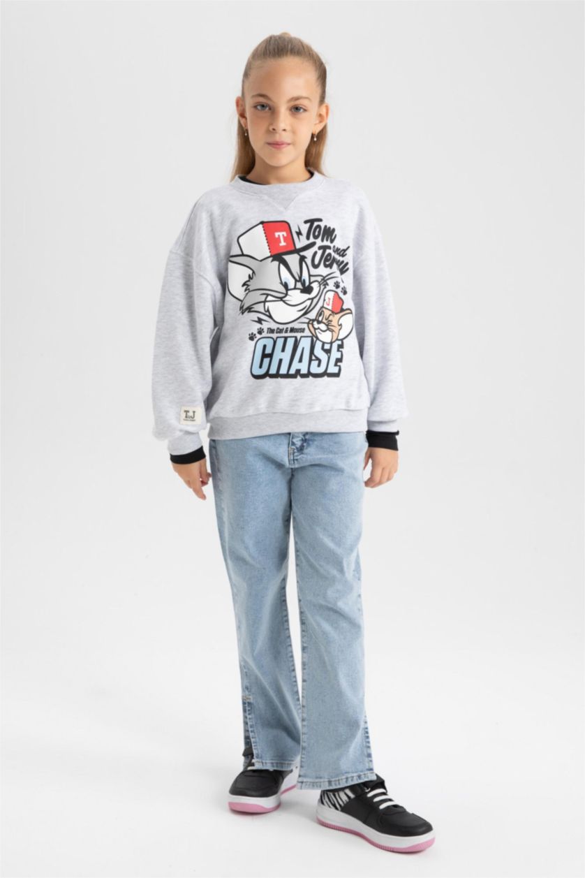 Девочки и подростки Светло-синий Спортивные штаны прямого кроя для девочек