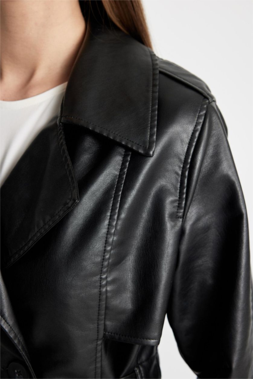 Women Black Waterproof Trenchcoat