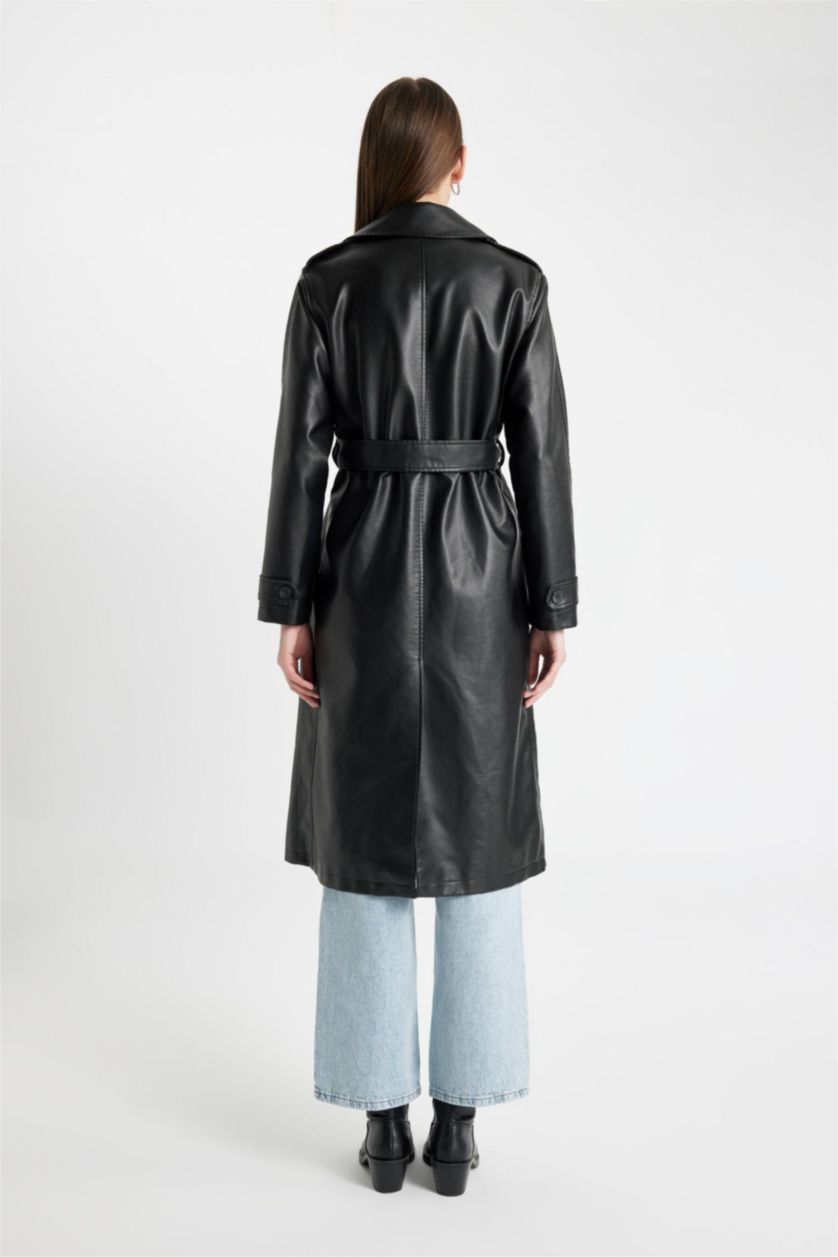 Women Black Waterproof Trenchcoat