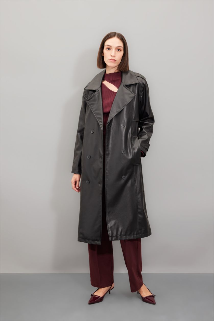 نساء أسود Waterproof Trenchcoat