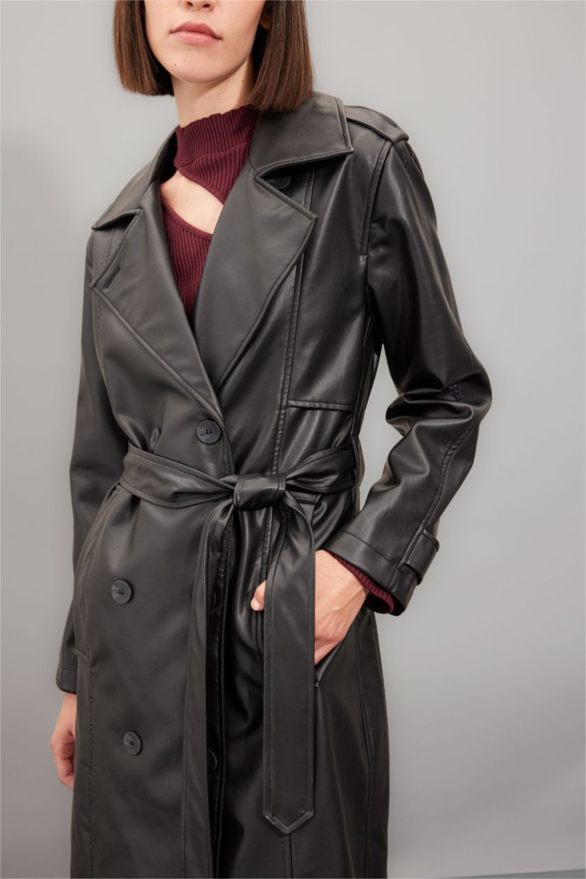 نساء أسود Waterproof Trenchcoat