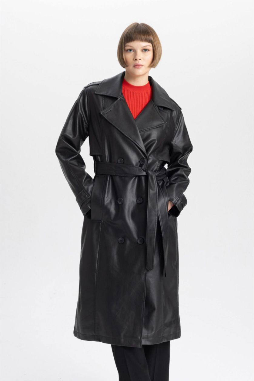 نساء أسود Waterproof Trenchcoat