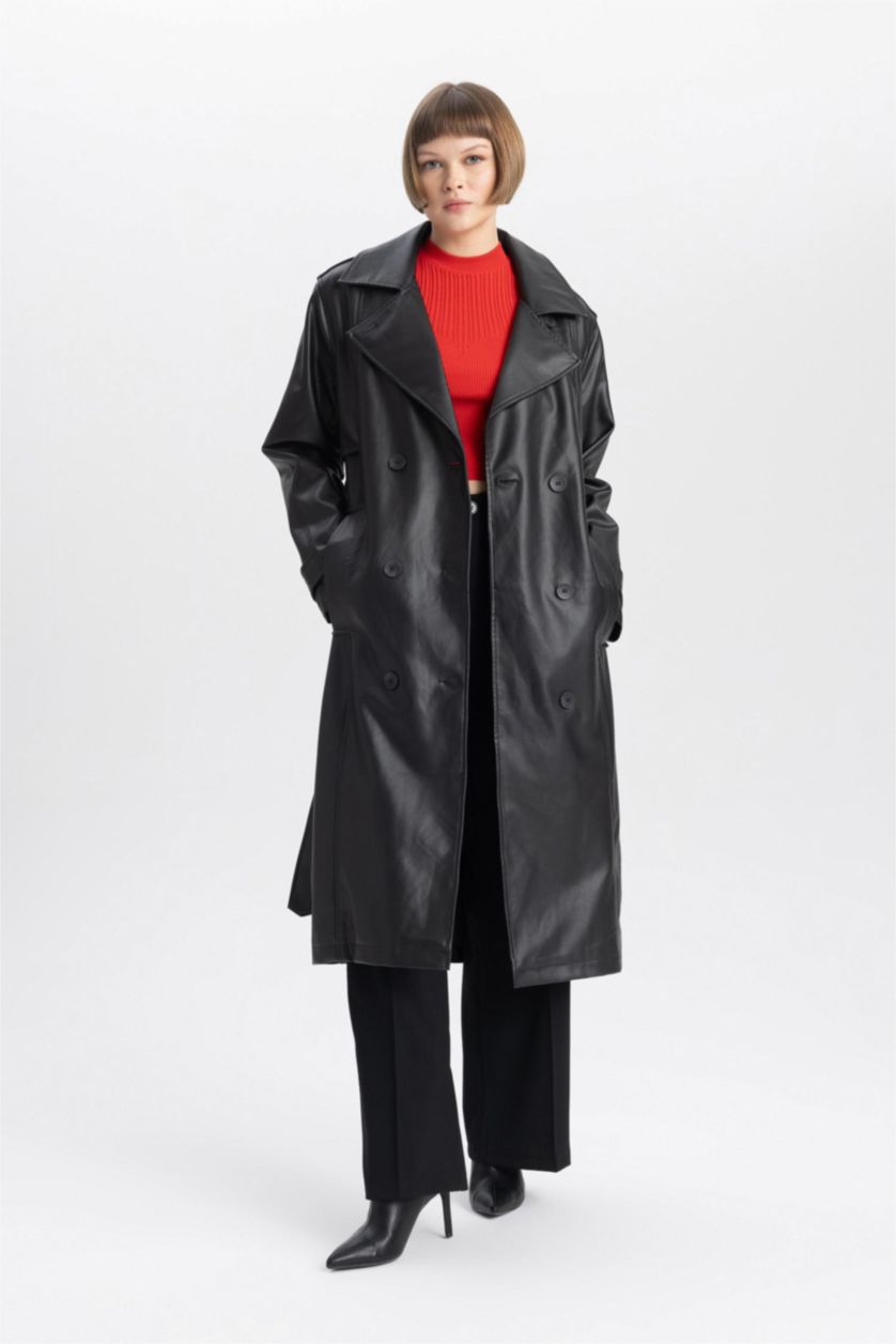 نساء أسود Waterproof Trenchcoat
