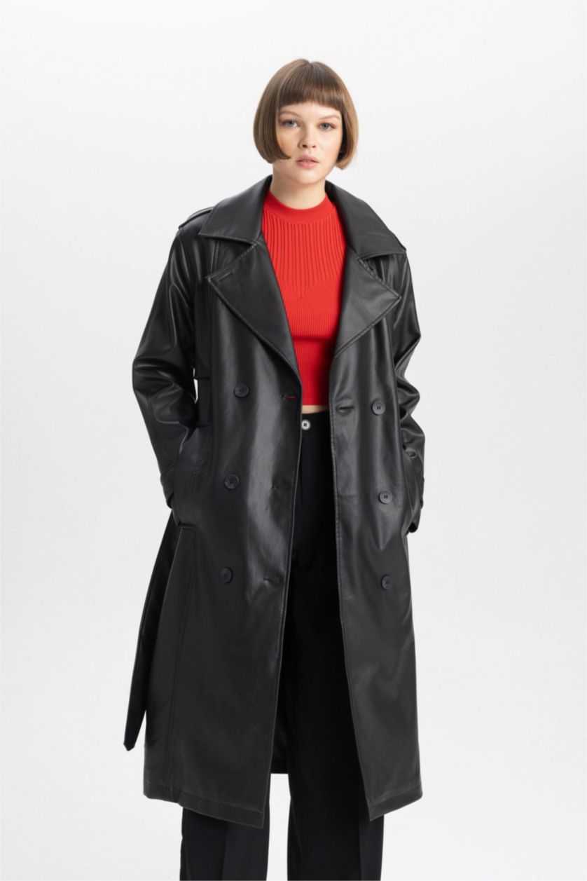 نساء أسود Waterproof Trenchcoat