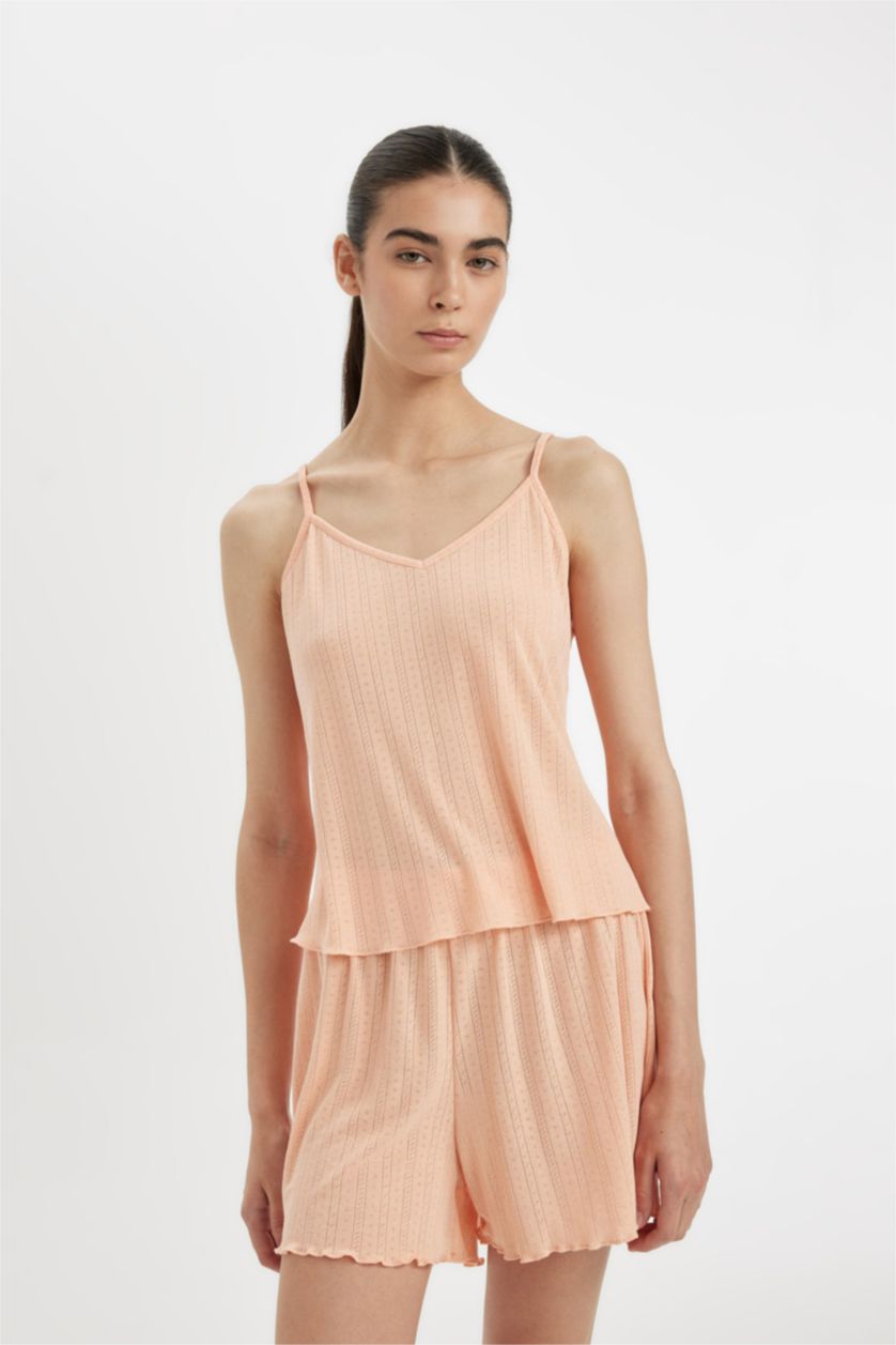 WOMAN Salmon Regular Fit Cotton 2 Piece Pajama Set