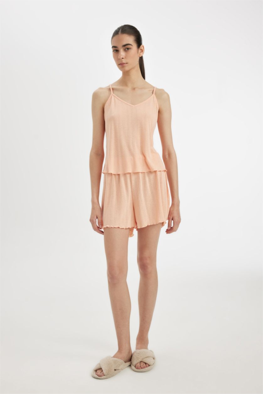 WOMAN Salmon Regular Fit Cotton 2 Piece Pajama Set