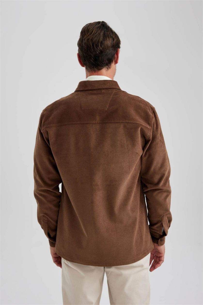 Ерлер Қоңыр қалыпты пішім поло жаға Сыртқа киетін жейде