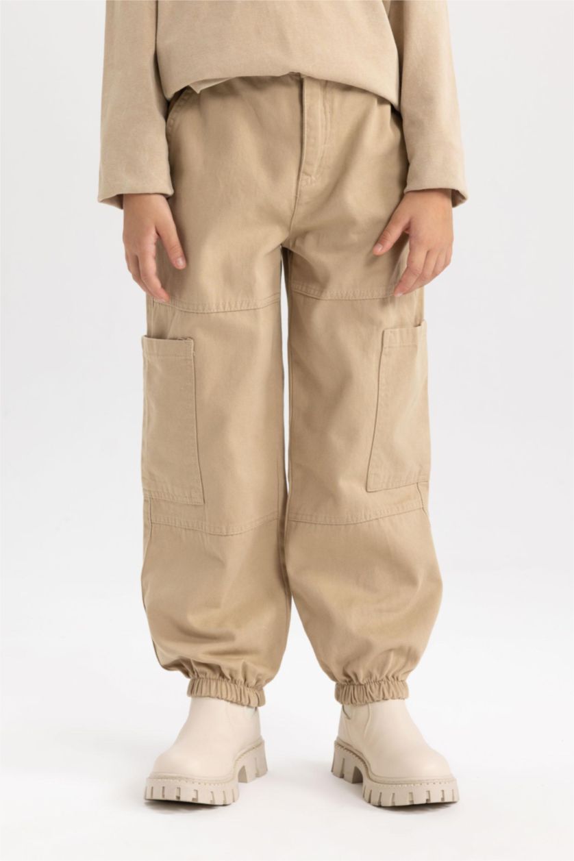 FILLES Beige Pantalon Parachute