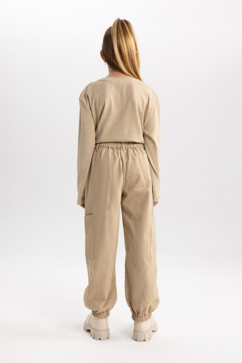 FILLES Beige Pantalon Parachute