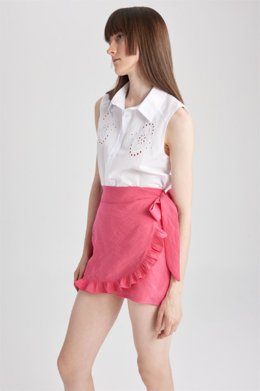 Женщины Фуксия Шорты широкие с высокой талией