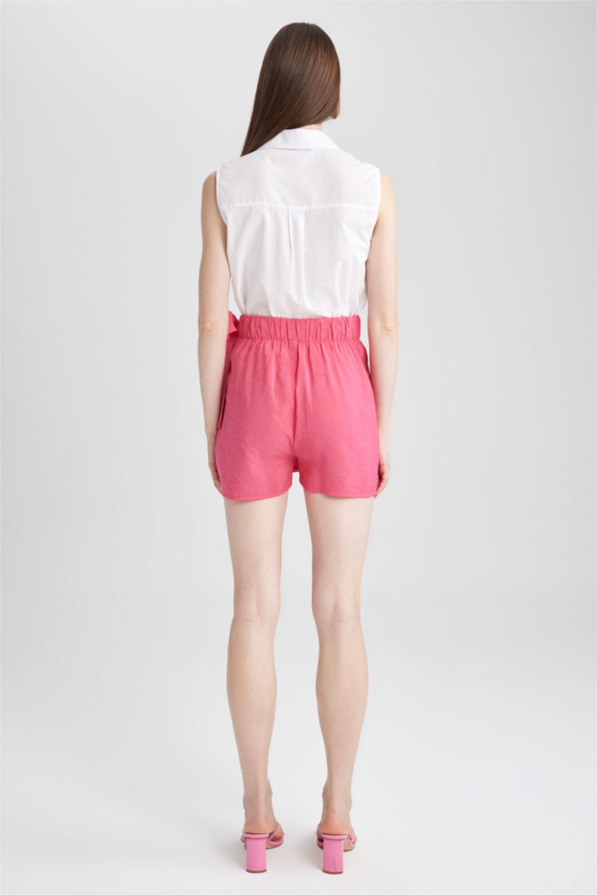 Женщины Фуксия Шорты широкие с высокой талией