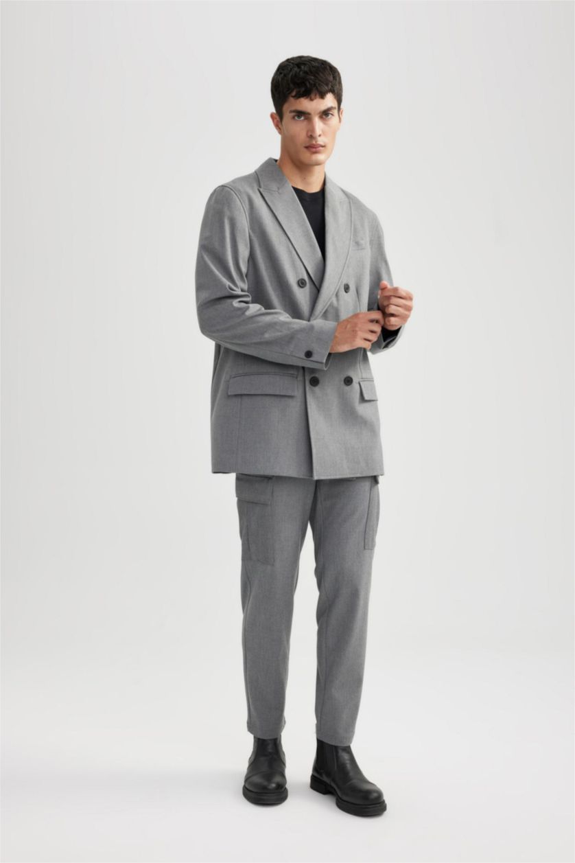 رجالي ميلانج رمادي بنطلون جوجر فيت برجل عادية بجيب كارجو