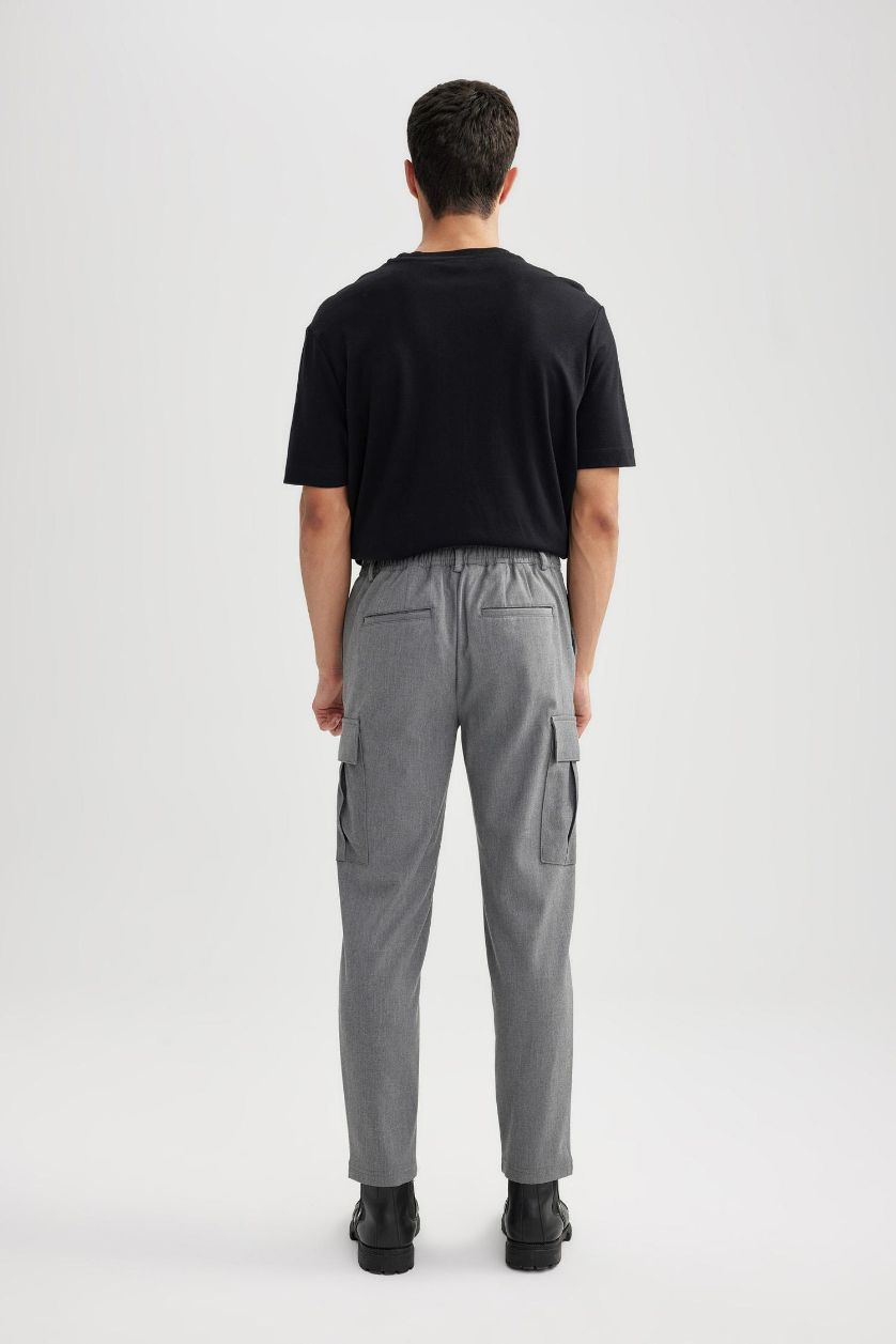 رجالي ميلانج رمادي بنطلون جوجر فيت برجل عادية بجيب كارجو