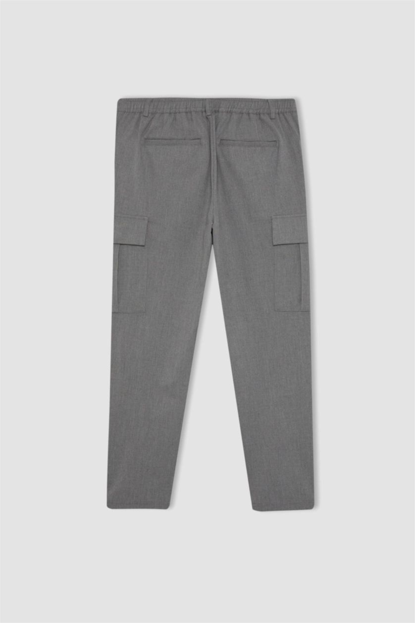 رجالي ميلانج رمادي بنطلون جوجر فيت برجل عادية بجيب كارجو