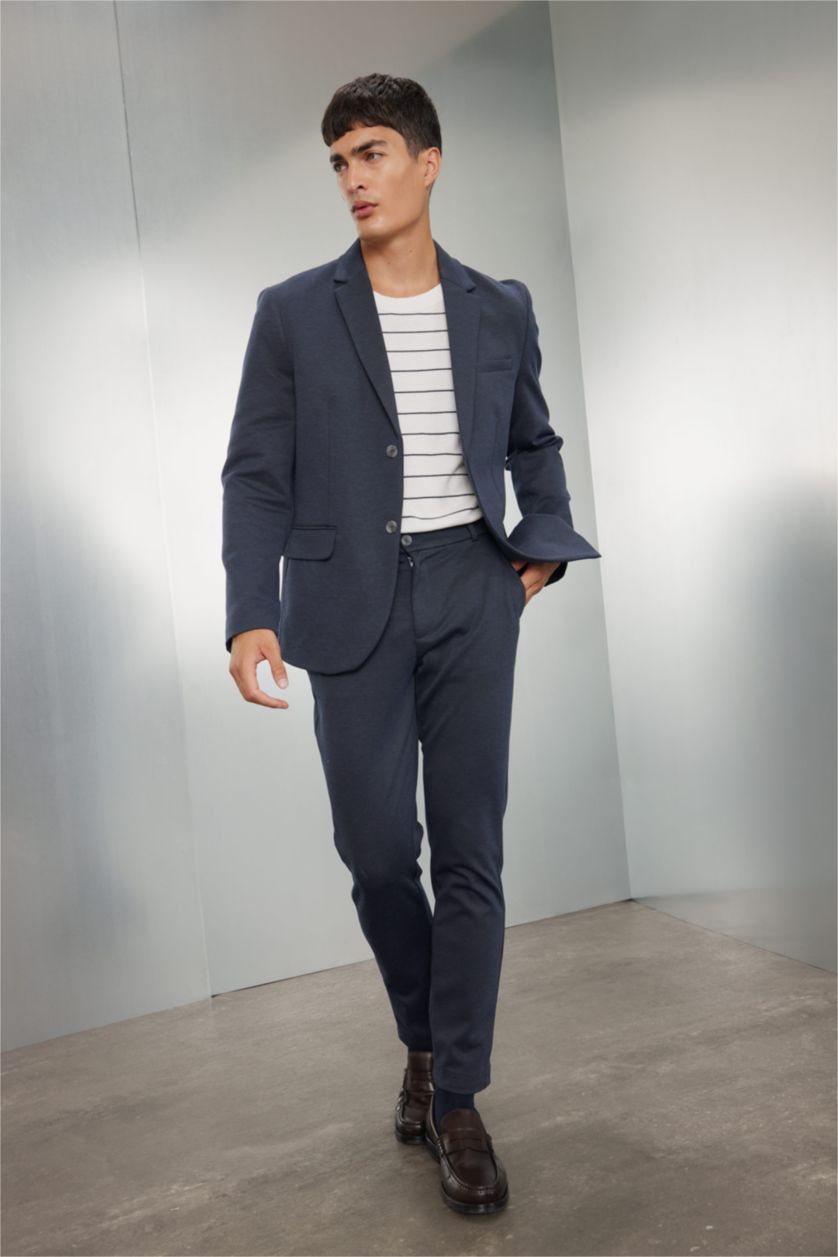 Man Navy Melange Jogger All Way Stretch Trousers