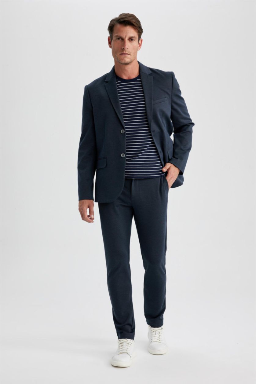 Man Navy Melange Jogger All Way Stretch Trousers