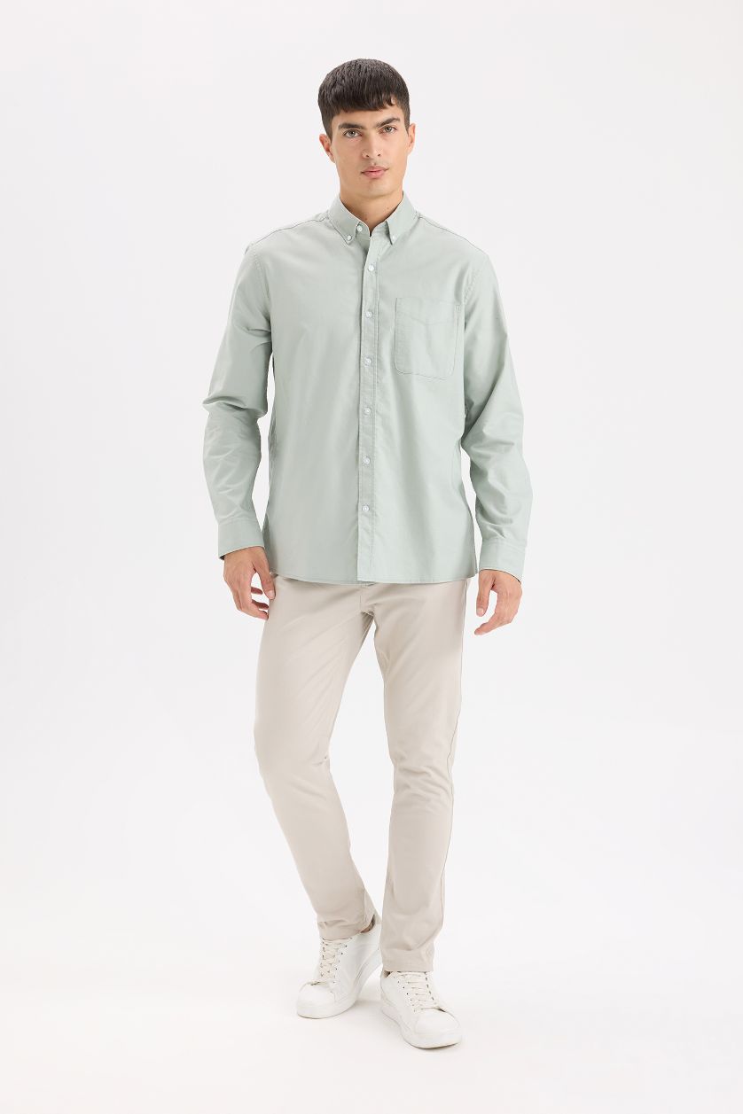 Erkek Mint %100 Pamuk Basic Gömlek