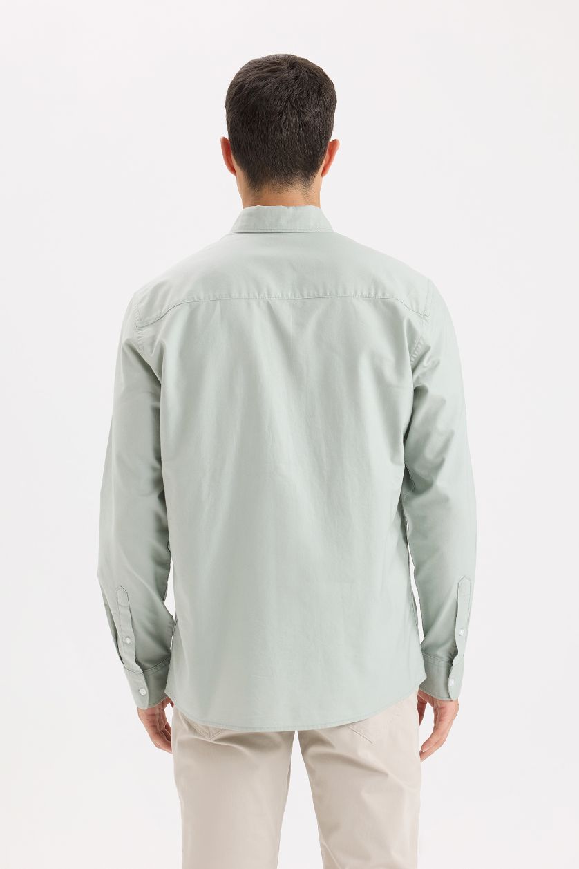 Erkek Mint %100 Pamuk Basic Gömlek
