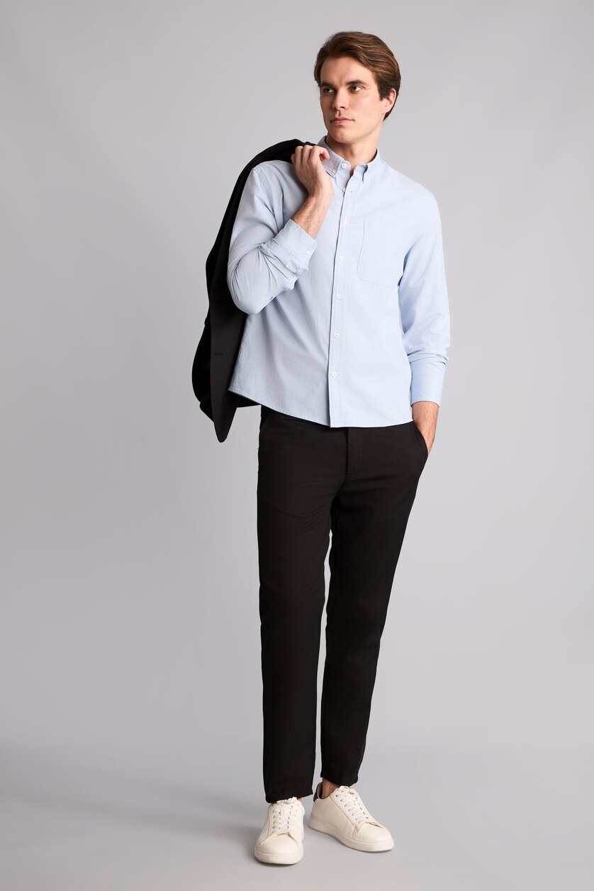 MAN Light Blue Regular Fit Oxford Long Sleeve Shirt