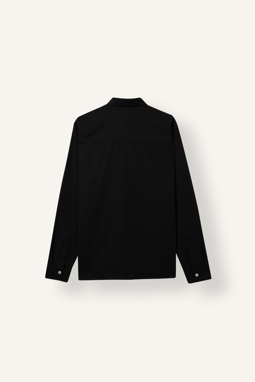 Man Black Regular Fit Oxford Long Sleeve Shirt