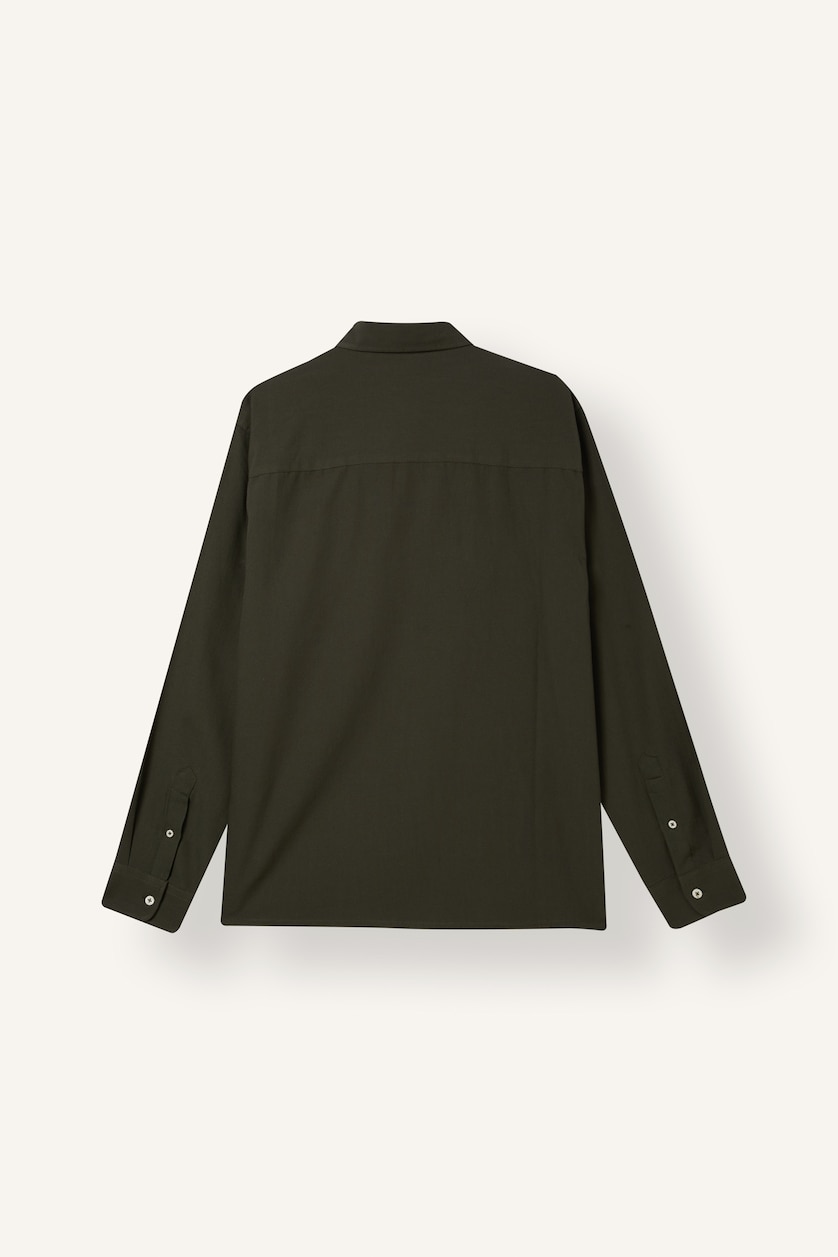 Men Khaki Regular Fit Oxford Long Sleeve Shirt