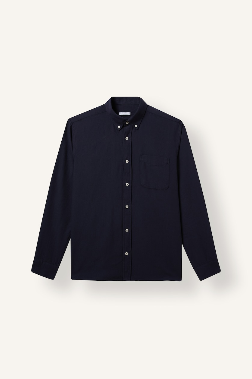 Men NAVY Regular Fit Oxford Long Sleeve Shirt