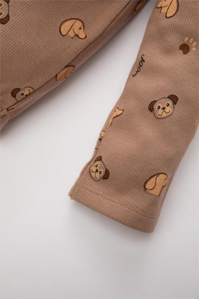 طفل صغير فيزوني سيت ولادي بياقة مستديرة - قطعتين