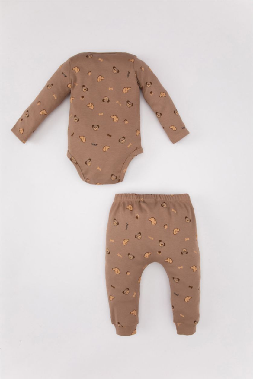 طفل صغير فيزوني سيت ولادي بياقة مستديرة - قطعتين