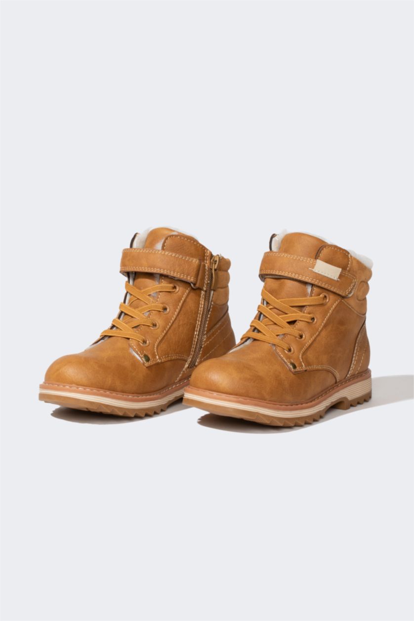 بنات بني بوت بناتي جلد صناعي بكعب مسنن