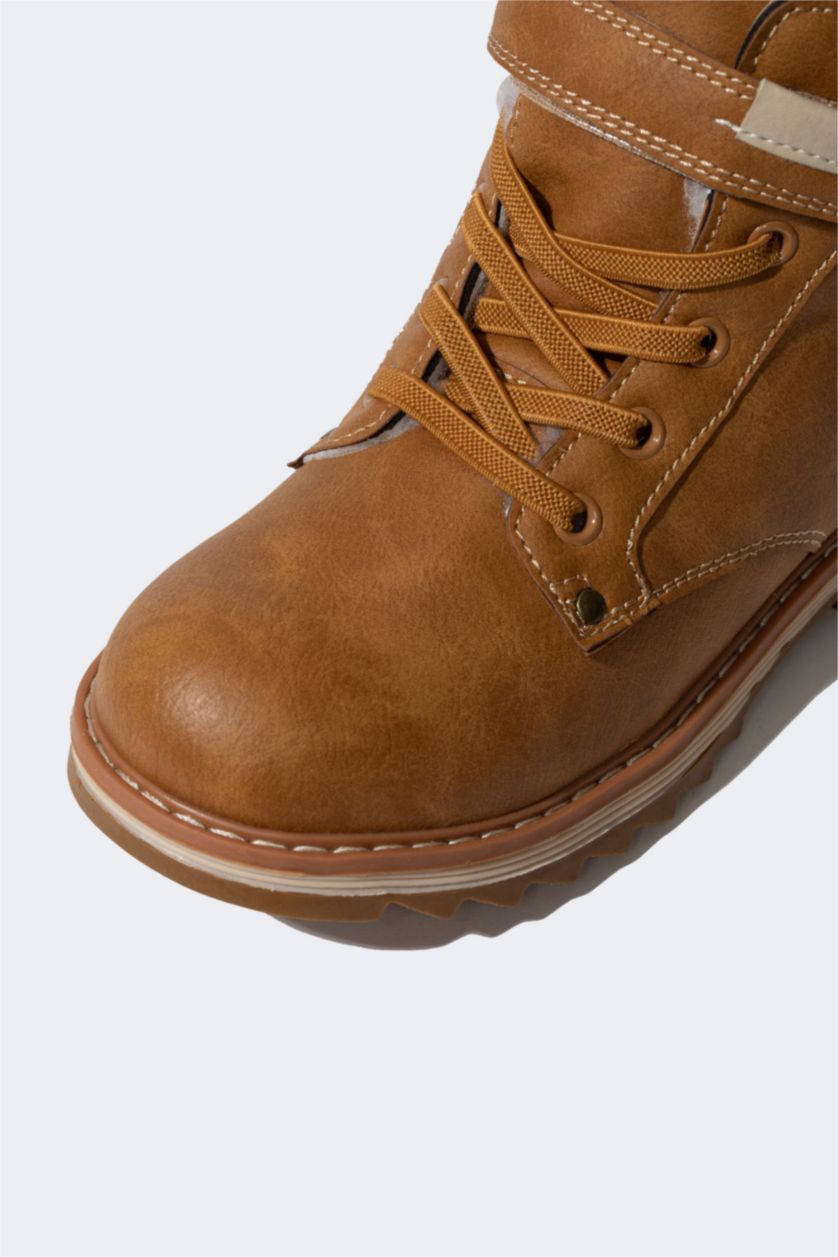 بنات بني بوت بناتي جلد صناعي بكعب مسنن