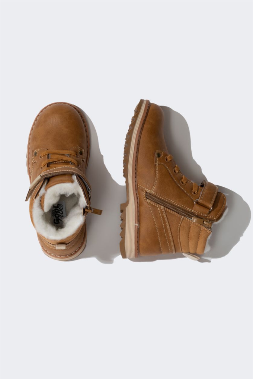 بنات بني بوت بناتي جلد صناعي بكعب مسنن