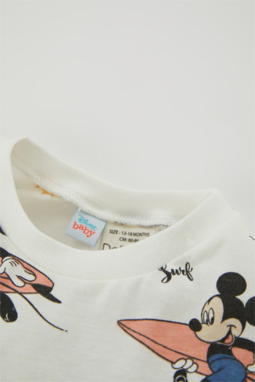 BÉBÉ GARÇON Blanc Ensemble T-shirt et Short imprimé Mickey & Minnie
