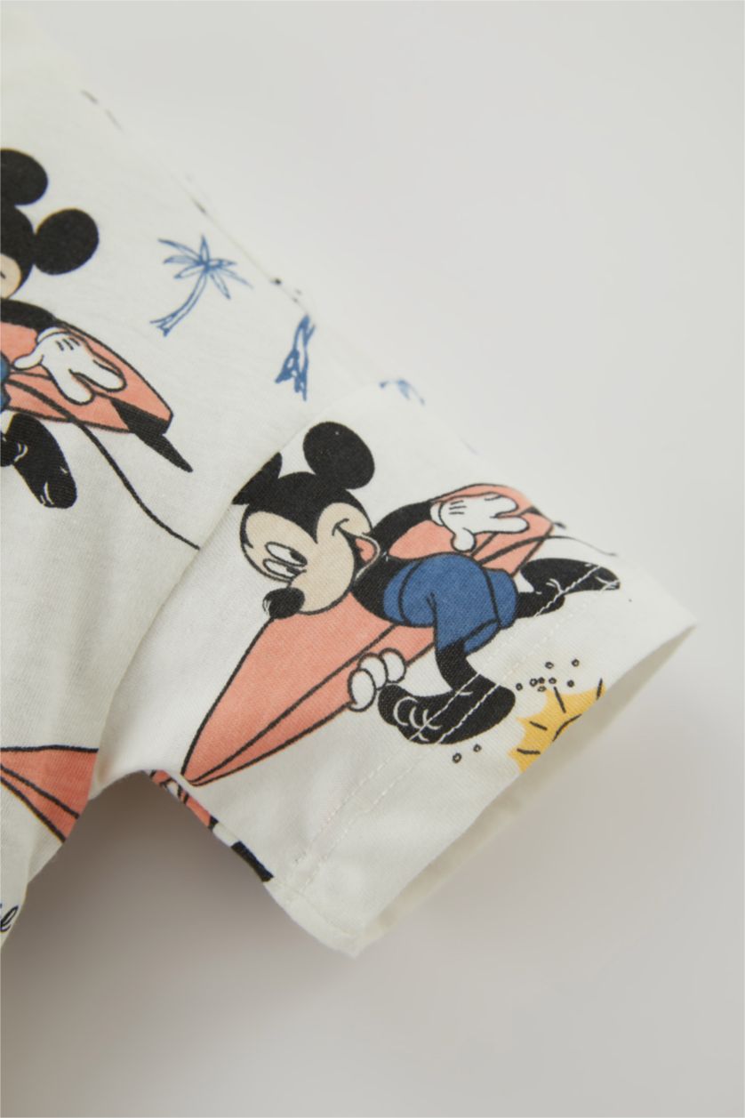 BÉBÉ GARÇON Blanc Ensemble T-shirt et Short imprimé Mickey & Minnie