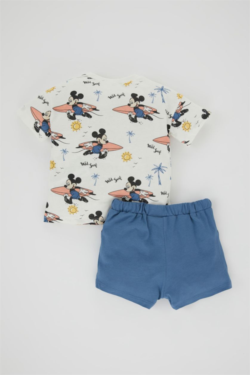 BÉBÉ GARÇON Blanc Ensemble T-shirt et Short imprimé Mickey & Minnie