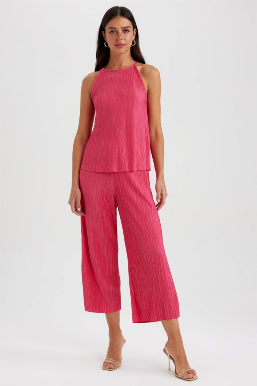 WOMAN Fushsia Regular Fit Crew Neck Singlet