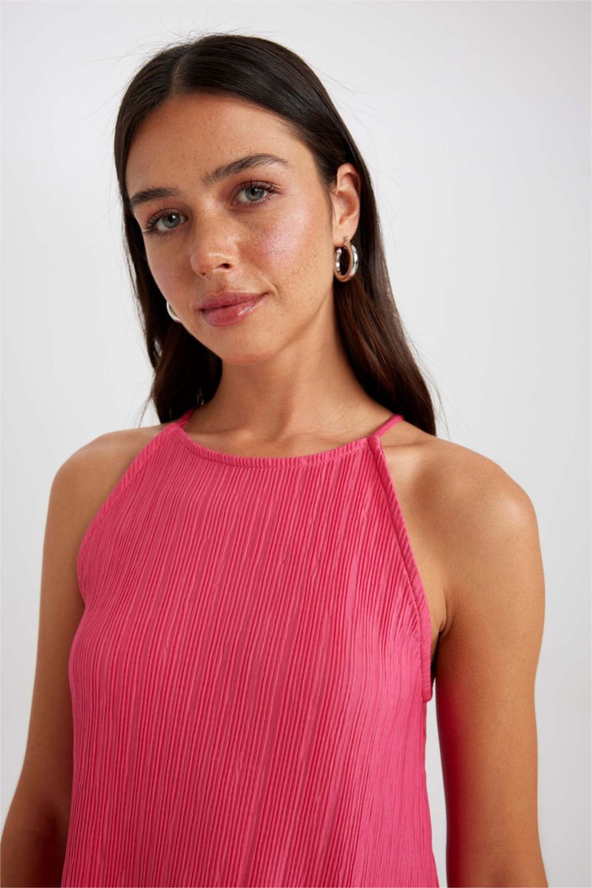 WOMAN Fushsia Regular Fit Crew Neck Singlet