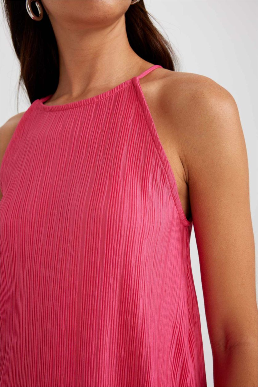 WOMAN Fushsia Regular Fit Crew Neck Singlet