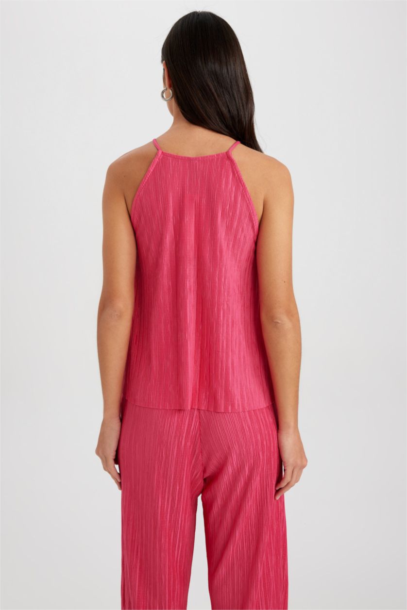 WOMAN Fushsia Regular Fit Crew Neck Singlet