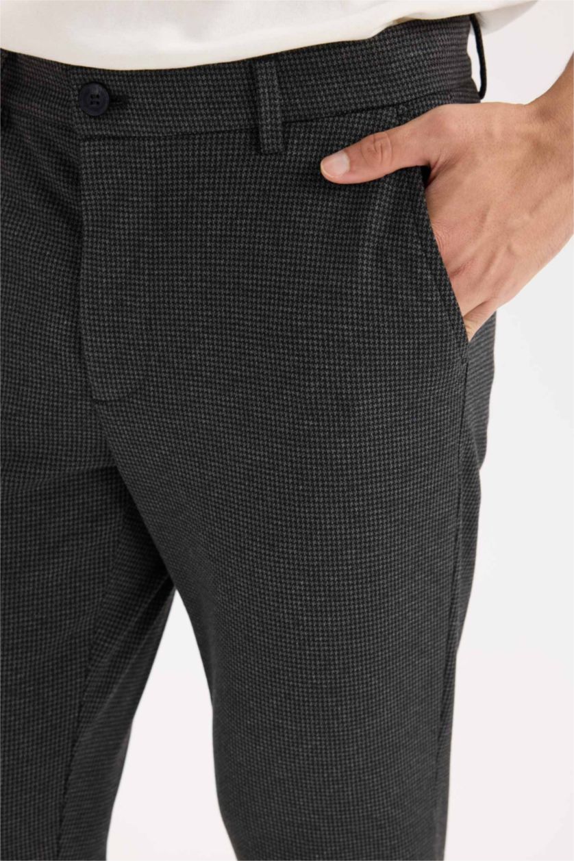 Мужчины Антрацит Меланж Брюки Tailored Regular Fit стандартного кроя с карманами