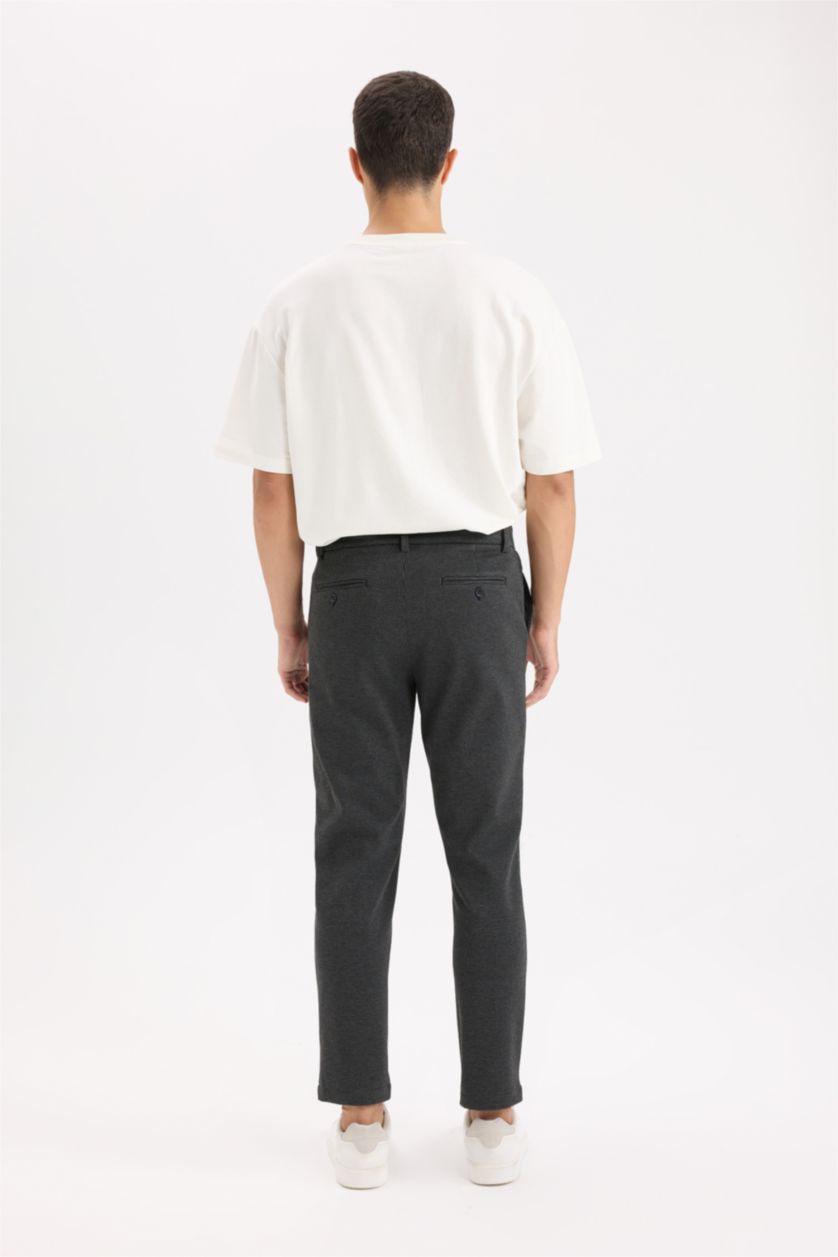 Мужчины Антрацит Меланж Брюки Tailored Regular Fit стандартного кроя с карманами