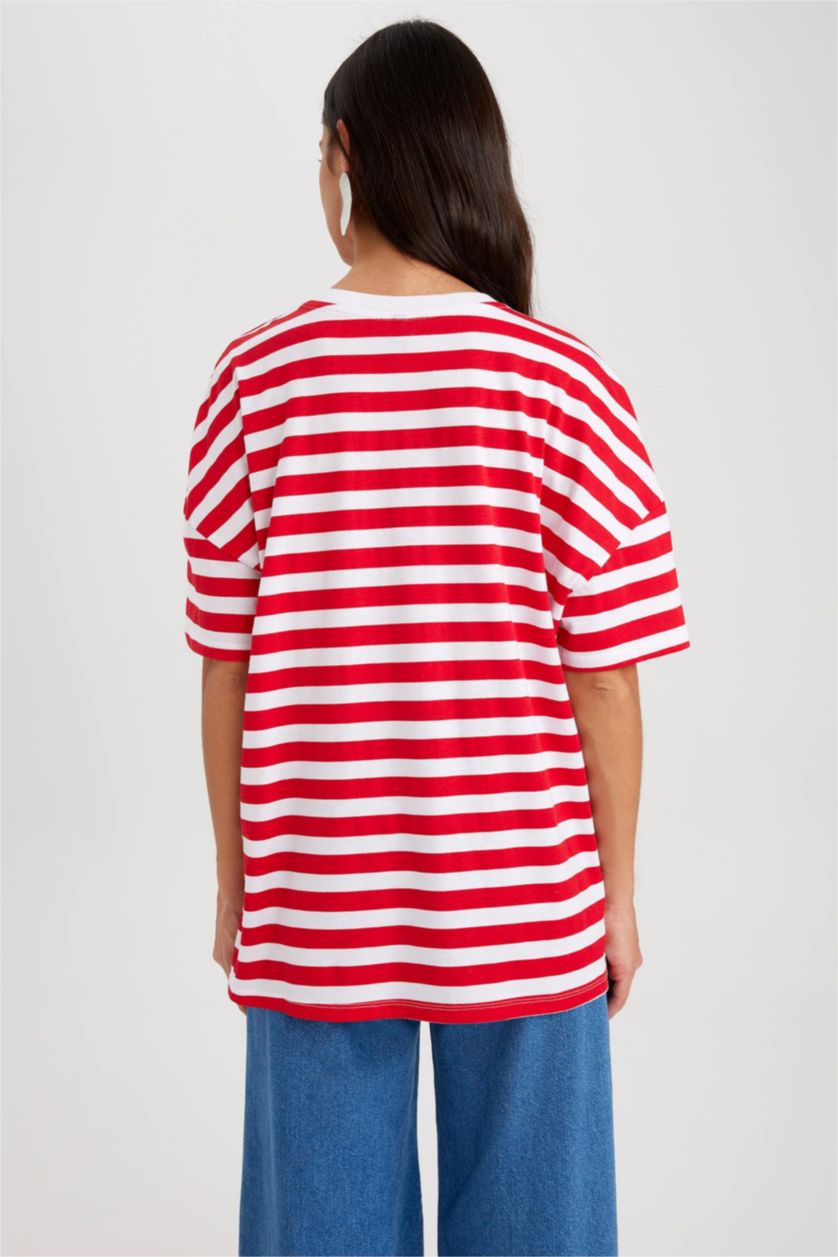 نساء أحمر Regular Fit Short Sleeve T-Shirt