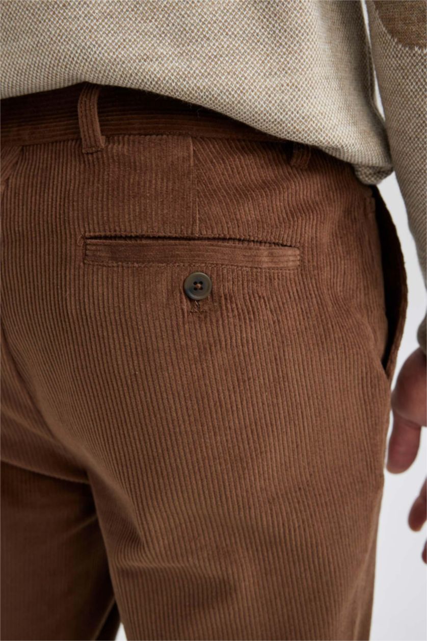 Мужчины Верблюжья шерсть Брюки из бархата