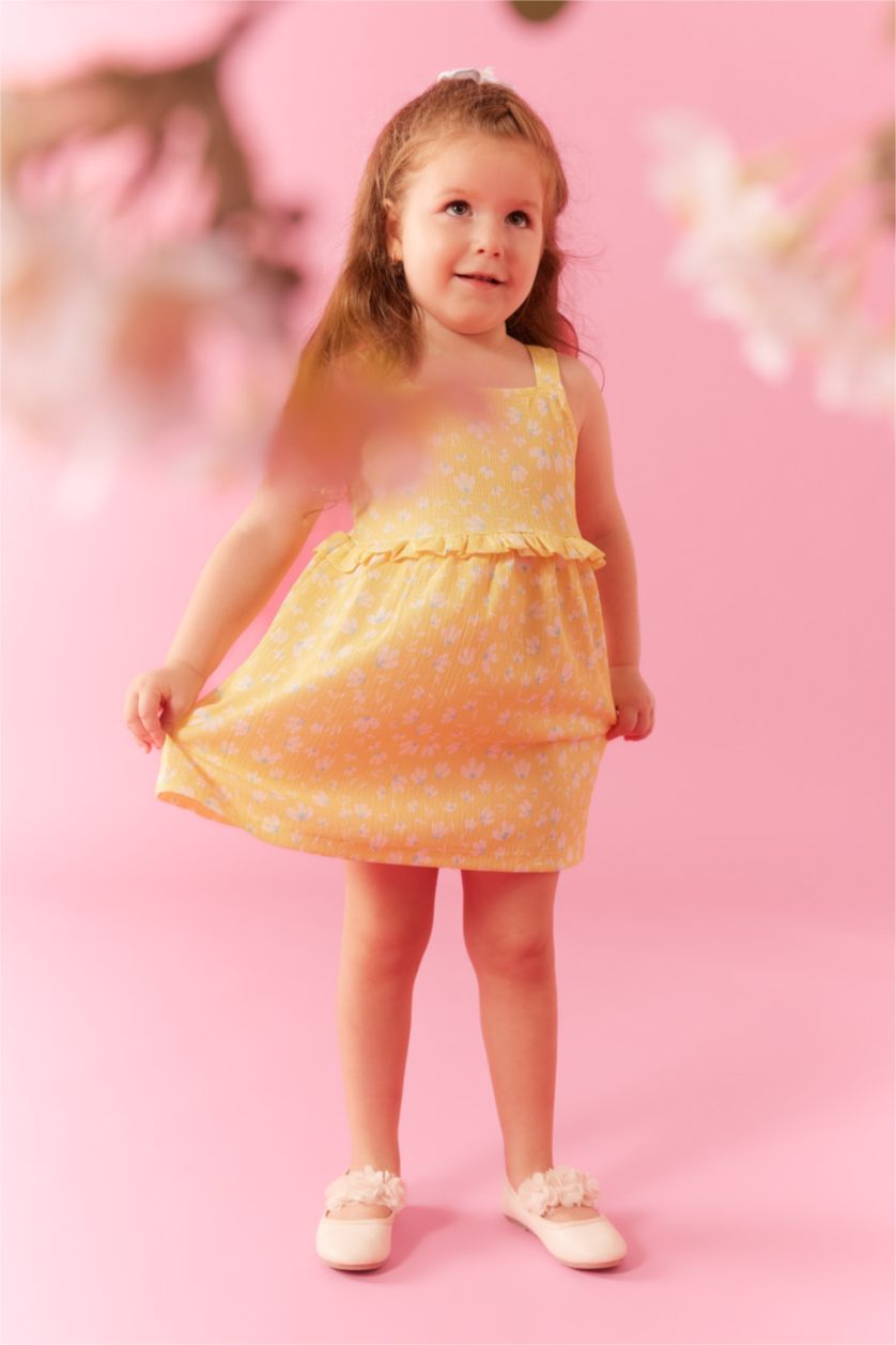 BÉBÉ FILLE Jaune Robe à Motifs Fleurs pour Bébé Fille