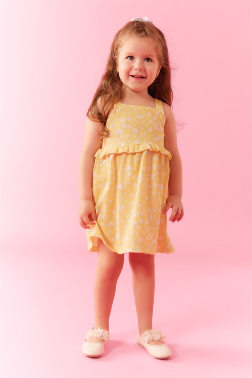 BÉBÉ FILLE Jaune Robe à Motifs Fleurs pour Bébé Fille