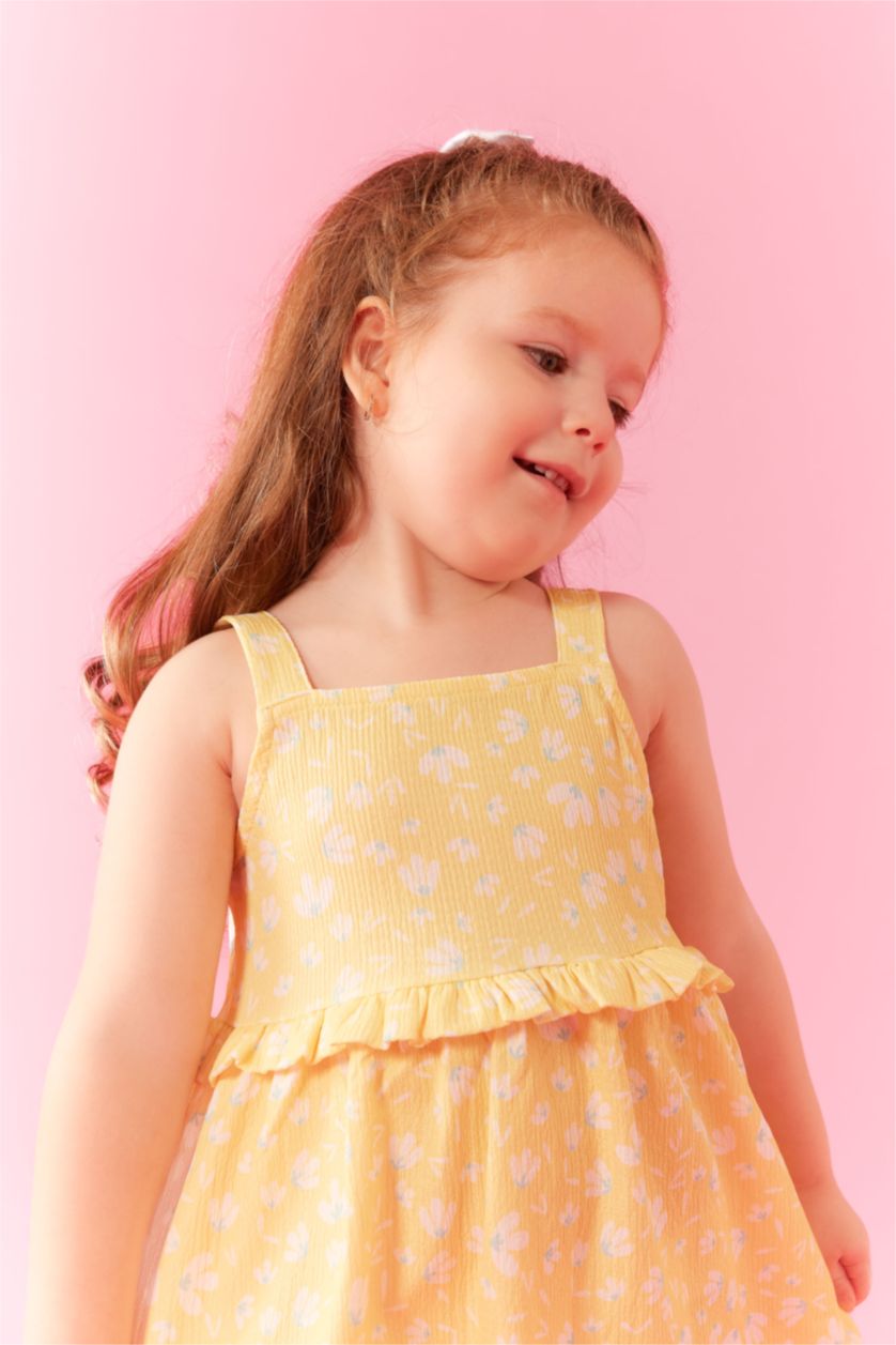 BÉBÉ FILLE Jaune Robe à Motifs Fleurs pour Bébé Fille