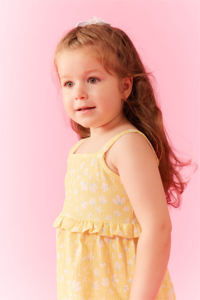 BÉBÉ FILLE Jaune Robe à Motifs Fleurs pour Bébé Fille