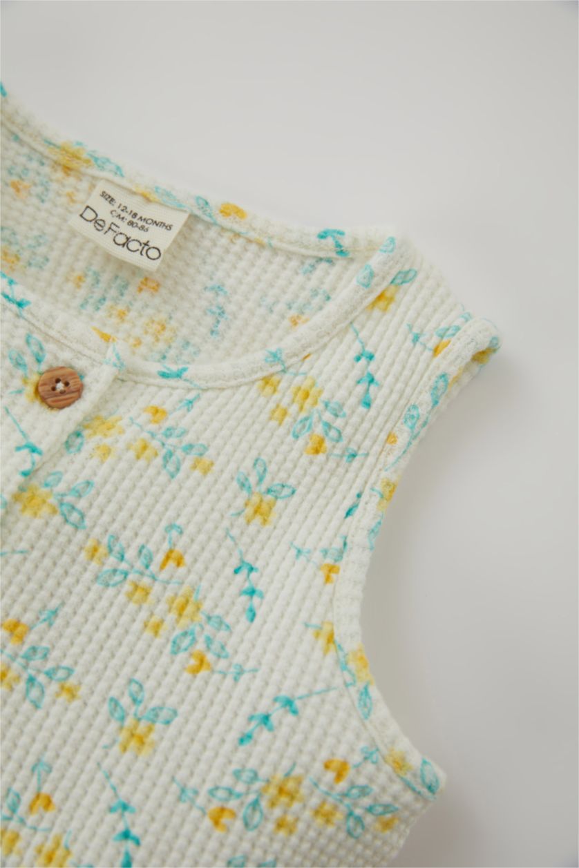 BÉBÉ FILLE Écru Lot De 2 Barboteuses Gaufrées À Fleurs Pour Bébé Fille