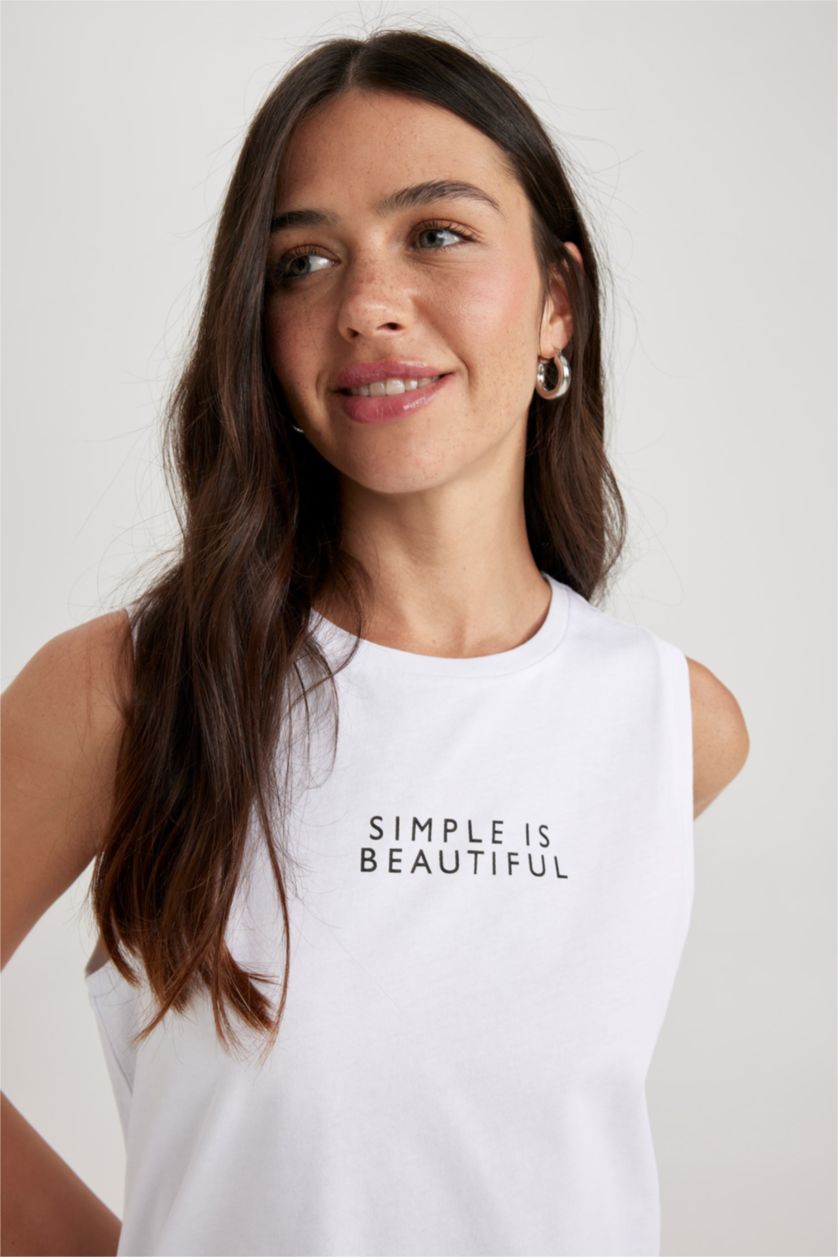 WOMAN White تانك توب قصة عادية